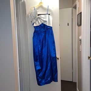 Electric blue evening dress